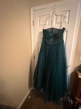 cleo green Sparkle Tulle Evening Dress